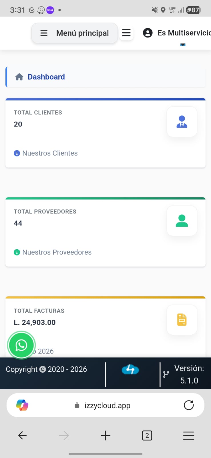 IZZY en móvil